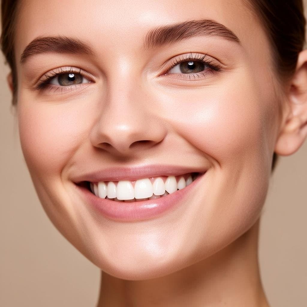 Paciente sorrindo após reabilitação oral